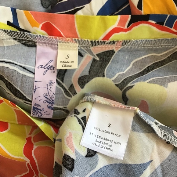 Alya Womens Tropical Floral Asymmetrical Maxi Wrap Skirt Size Small - Picture 6 of 6